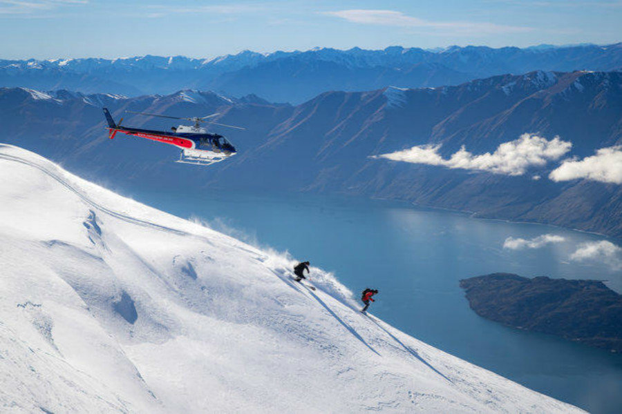 新西兰滑雪-直升机滑雪
